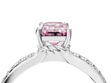 White gold Fancy Pink Emerald  Solitaire Diamond Ring with Channel Set Band and Six-Prong Setting_52