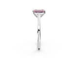 White gold Fancy Pink Emerald  Solitaire Diamond Ring with Four-Prong Setting and Classic Band_5