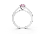 White gold Fancy Pink Emerald  Solitaire Diamond Ring with Four-Prong Setting and Classic Band_6
