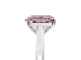 White gold Fancy Pink Emerald  Solitaire Diamond Ring with Four-Prong Setting and Classic Band_8