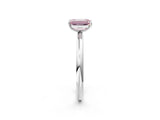 White gold Fancy Pink Emerald  Solitaire Diamond Ring with Four-Prong Setting on a Plain Band_46