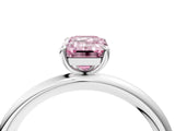 White gold Fancy Pink Emerald  Solitaire Diamond Ring with Four-Prong Setting on a Plain Band_48