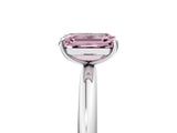 White gold Fancy Pink Emerald  Solitaire Diamond Ring with Four-Prong Setting on a Plain Band_49