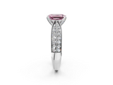 White gold Fancy Pink Emerald  Solitaire Diamond Ring with Milgrain Pavé Band and Four-Prong Setting_51