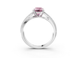 White gold Fancy Pink Emerald  Solitaire Diamond Ring with Milgrain Pavé Band and Four-Prong Setting_52
