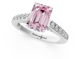 White gold Fancy Pink Emerald  Solitaire Diamond Ring with Pavé Band and Four-Prong Setting_85