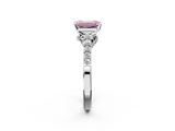 White gold Fancy Pink Emerald  Solitaire Diamond Ring with Pavé Band and Four-Prong Setting_86