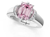 White gold Fancy Pink Emerald  Solitaire Diamond Ring with Pave Band and Six-Prong Setting_33