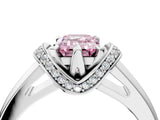 White gold Fancy Pink Emerald  Solitaire Diamond Ring with Pave Band and Six-Prong Setting_36