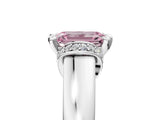 White gold Fancy Pink Emerald  Solitaire Diamond Ring with Pave Band and Six-Prong Setting_37