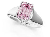 White gold Fancy Pink Emerald  Solitaire Diamond Ring with Six-Prong Cathedral Setting_51