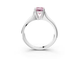 White gold Fancy Pink Emerald  Solitaire Diamond Ring with Six-Prong Cathedral Setting_53