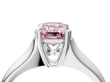 White gold Fancy Pink Emerald  Solitaire Diamond Ring with Six-Prong Cathedral Setting_54