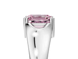 White gold Fancy Pink Emerald  Solitaire Diamond Ring with Six-Prong Cathedral Setting_55
