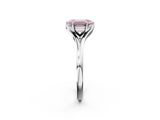 White gold Fancy Pink Emerald  Solitaire Diamond Ring with Six-Prong Setting and Tapered Band_30