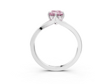 White gold Fancy Pink Emerald  Solitaire Diamond Ring with Six-Prong Setting and Tapered Band_37