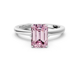 White gold Fancy Pink Emerald  Solitaire Diamond Ring with Six-Prong Setting on a Classic Band_3