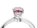 White gold Fancy Pink Emerald  Solitaire Diamond Ring with Six-Prong Setting on a Classic Band_7
