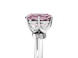White gold Fancy Pink Emerald  Solitaire Diamond Ring with Six-Prong Setting on a Classic Band_8
