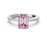 White gold Fancy Pink Emerald  Solitaire Diamond Ring with Split Shank and Four-Prong Setting_20