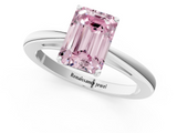 White gold Fancy Pink Emerald  Solitaire Diamond Ring with Split Shank and Four-Prong Setting_21