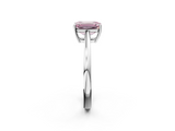 White gold Fancy Pink Emerald  Solitaire Diamond Ring with Split Shank and Four-Prong Setting_22