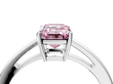 White gold Fancy Pink Emerald  Solitaire Diamond Ring with Split Shank and Four-Prong Setting_24