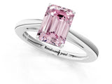 White gold Fancy Pink Emerald  Solitaire Diamond Ring with Split Shank and Four-Prong Setting_25