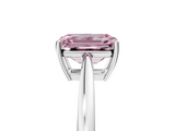 White gold Fancy Pink Emerald  Solitaire Diamond Ring with Split Shank and Four-Prong Setting_25