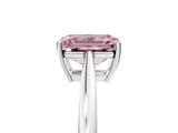 White gold Fancy Pink Emerald  Solitaire Diamond Ring with Split Shank and Four-Prong Setting_29