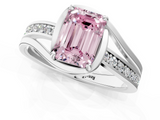 White gold Fancy Pink Emerald  Solitaire Diamond Ring with Split Shank and Prong Setting_42