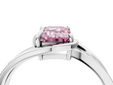 White gold Fancy Pink Emerald  Solitaire Diamond Ring with Split Shank and Prong Setting_45