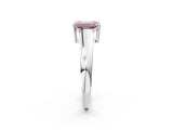 White gold Fancy Pink Emerald  Solitaire Diamond Ring with Tapered Band and Four-Prong Setting_51