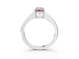 White gold Fancy Pink Emerald  Solitaire Diamond Ring with Tapered Band and Four-Prong Setting_52