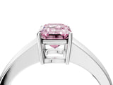 White gold Fancy Pink Emerald  Solitaire Diamond Ring with Tapered Band and Four-Prong Setting_53