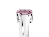White gold Fancy Pink Emerald  Solitaire Diamond Ring with Tapered Band and Four-Prong Setting_54