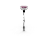 White gold Fancy Pink Emerald  Solitaire Diamond Ring with Thin Band and Four-Prong Setting_5