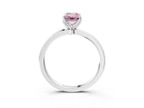White gold Fancy Pink Emerald  Solitaire Diamond Ring with Thin Band and Four-Prong Setting_63