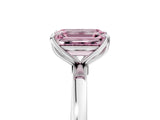White gold Fancy Pink Emerald  Solitaire Diamond Ring with Thin Band and Four-Prong Setting_65