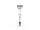 White gold Fancy Pink Emerald  Solitaire Diamond Twisted Band with Four-Prong Setting_114