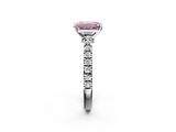 White gold Fancy Pink Emerald  Solitaire Diamond with Pavé Band and Four-Prong Setting_68
