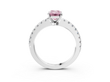 White gold Fancy Pink Emerald  Solitaire Diamond with Pavé Band and Four-Prong Setting_69
