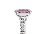 White gold Fancy Pink Emerald  Solitaire Diamond with Pavé Band and Four-Prong Setting_71