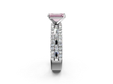 White gold Fancy Pink Emerald  Solitaire Diamond with Pave and Channel Set Band_61