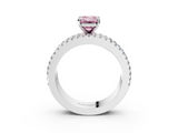 White gold Fancy Pink Emerald  Solitaire Diamond with Pave and Channel Set Band_62