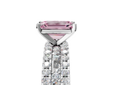 White gold Fancy Pink Emerald  Solitaire Diamond with Pave and Channel Set Band_64