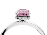White gold Fancy Pink Emerald  Solitaire Engagement Ring with Cathedral Band and Four-Prong Setting_21
