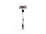 White gold Fancy Pink Emerald  Solitaire Engagement Ring with Cathedral Band and Four-Prong Setting_21