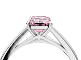 White gold Fancy Pink Emerald  Solitaire Engagement Ring with Four-Prong Setting and Classic Band 5