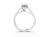 White gold Fancy Pink Emerald  Solitaire Engagement Ring with Four-Prong Setting and Tapered Band_6